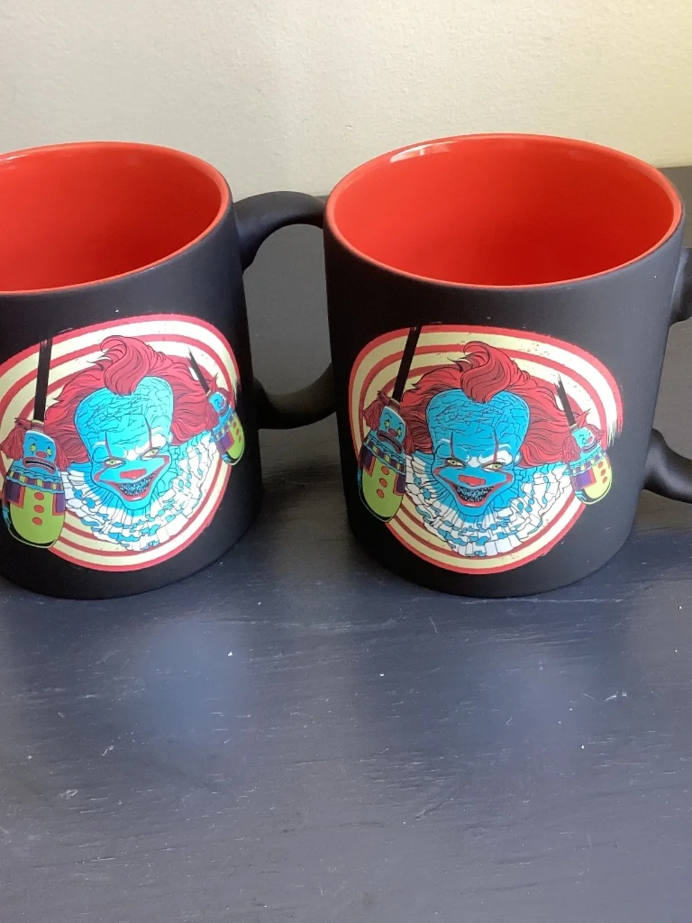 NEW Set of 2 Pennywise IT Chapter Movie 20oz Ceramic Coffee Mug Black